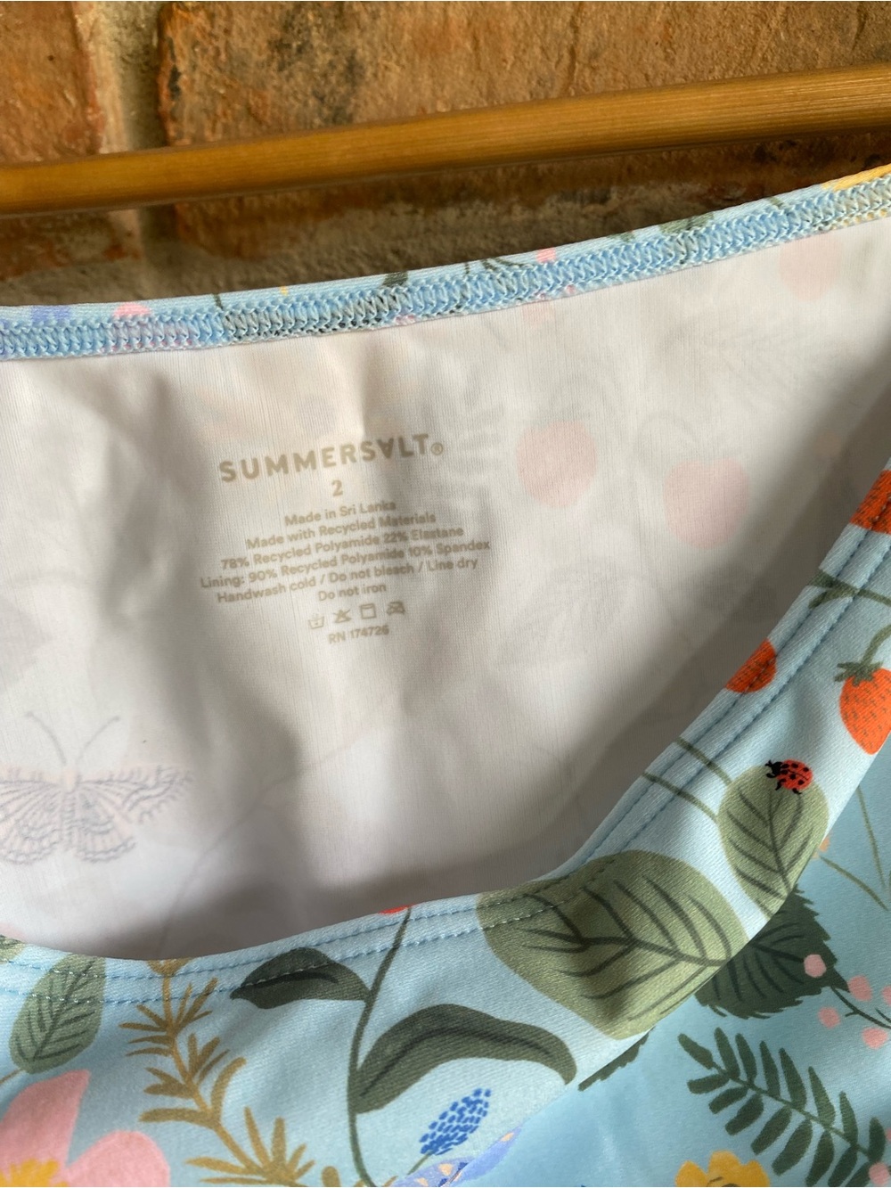 Summersalt x Rifle Paper Co. bikini, Strawberry Fields - Size 2 - BWT - Picture 8 of 9